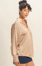 V-Neck Satin Blouse