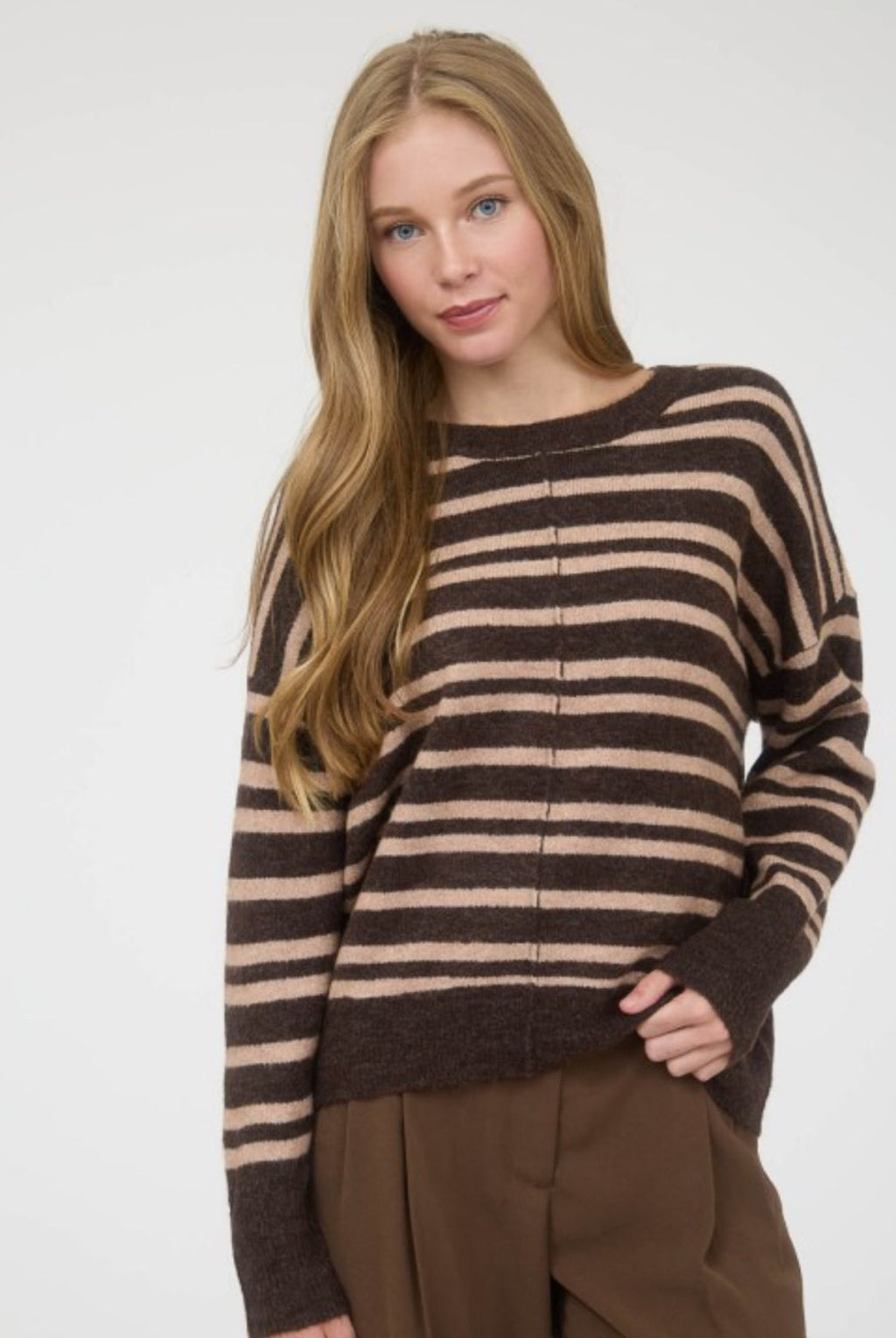 Striped Front Seam Sweater