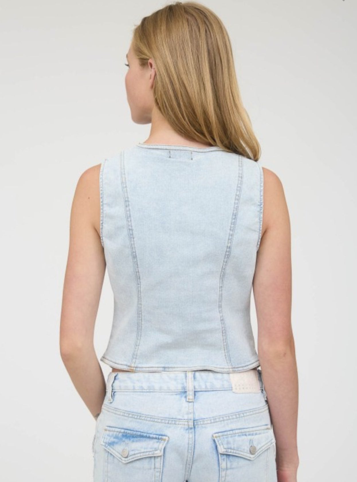 V-Neck Denim Vest