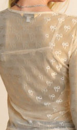 Ribbon Embroidered Mesh Top