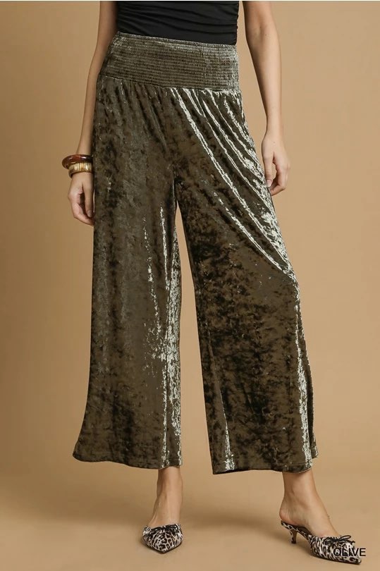 Velvet Wide Leg Pants