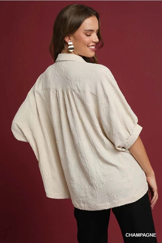 Jacquard Leaf Blouse