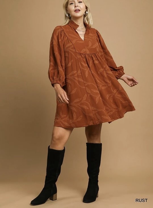 Jacquard High Ruffle Dress