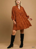 Jacquard High Ruffle Dress