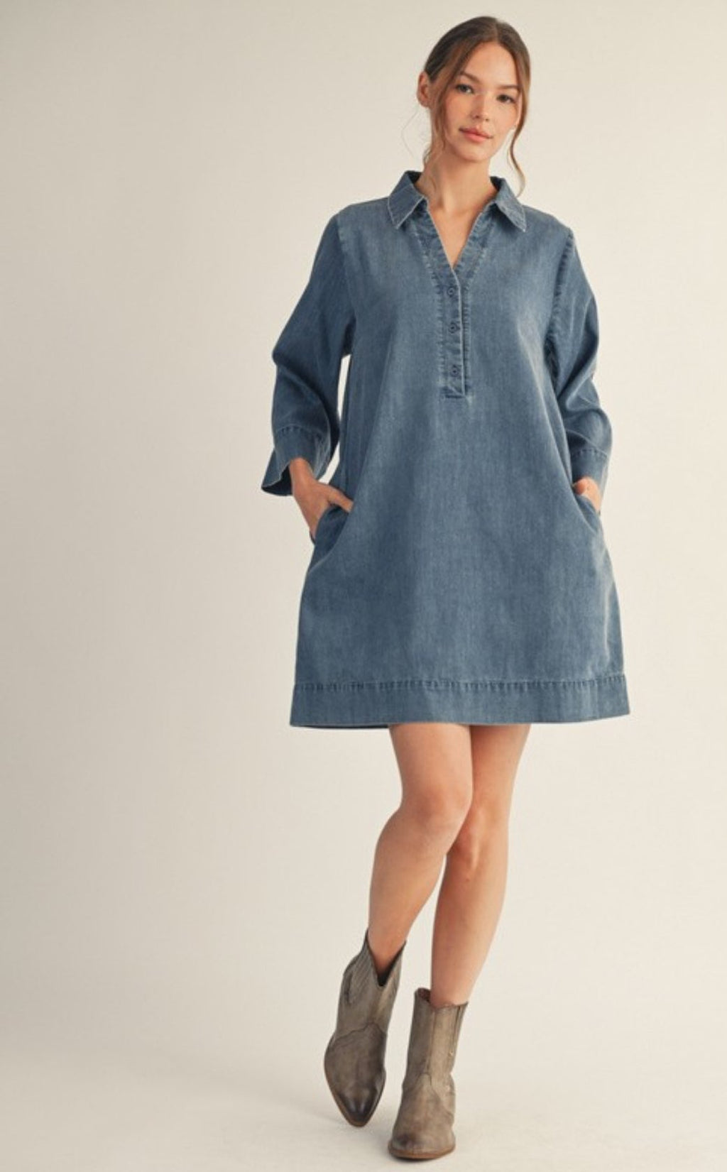 Washed Denim Dress