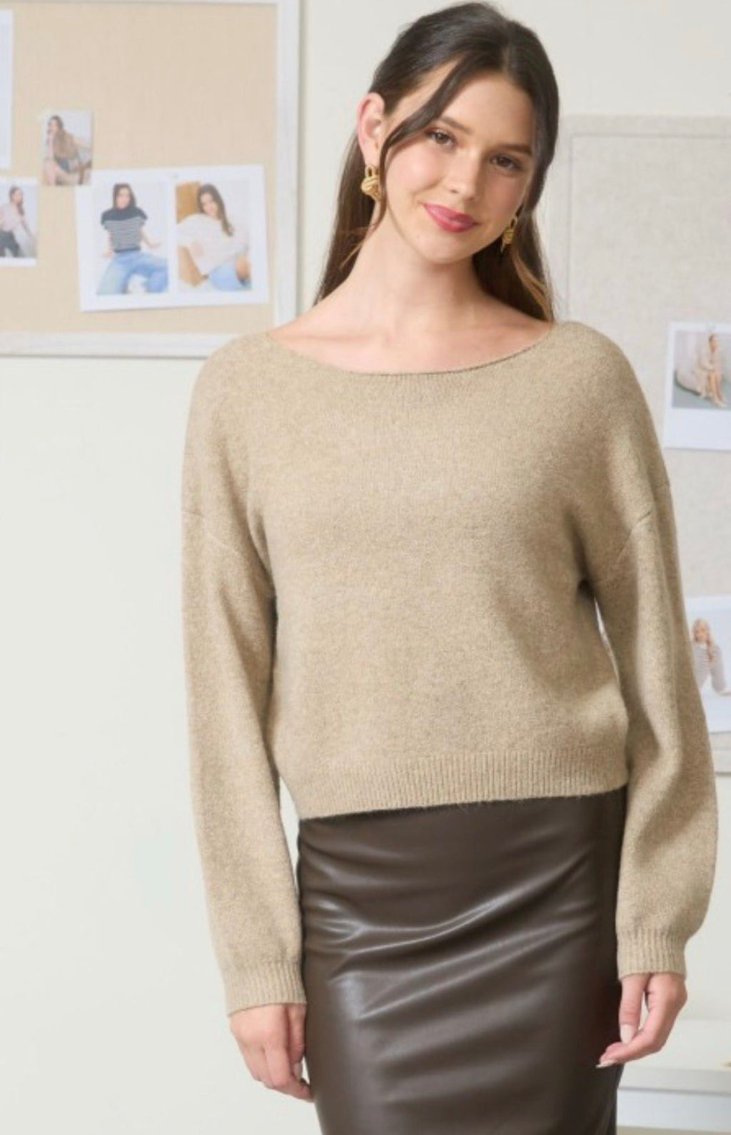 Back Velvet Bow Sweater