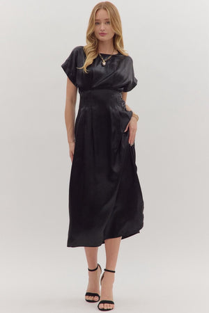 Cuff Sleeve Midi Dress