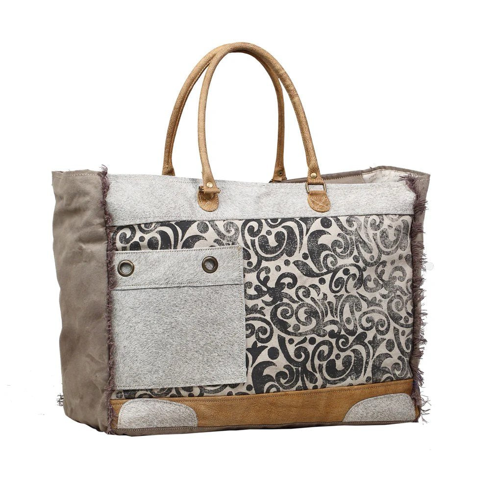 Hide & Floral Weekender Bag