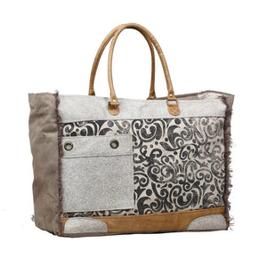 Hide & Floral Weekender Bag