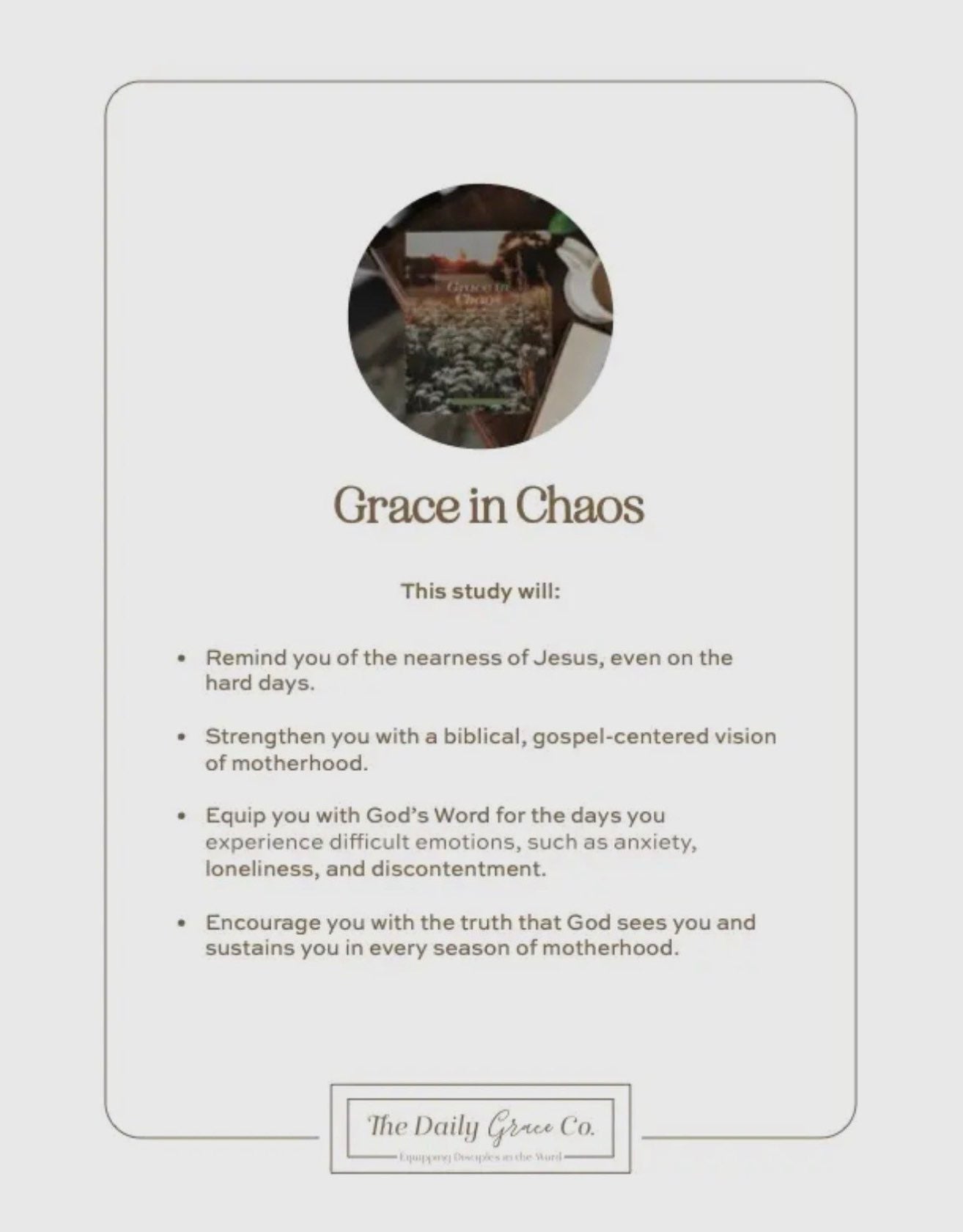 Grace In Chaos/ For a hard Days in Motherhood