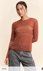 Metallic Mesh Sheer Top