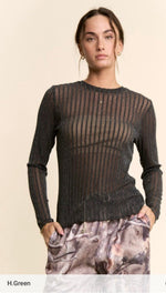 Metallic Mesh Sheer Top