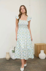 Floral Tile Midi Dress