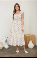 Floral Tile Midi Dress
