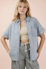 Oversized Chambray Top