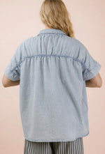 Oversized Chambray Top