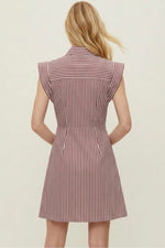 Striped Cap Sleeve Dress
