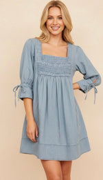 Smocked Denim Dress
