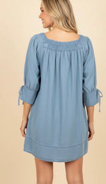 Smocked Denim Dress