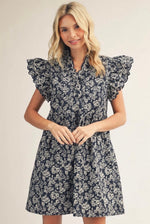 Embroidered Scallop Dress