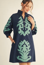 Baroque Floral Shift Dress