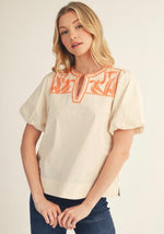 Puff Sleeve Embroidered Blouse