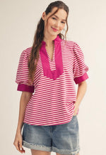 Solid Contrast Detail Top