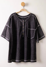 Stitch Detail Oversized Top