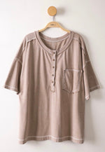 Stitch Detail Oversized Top