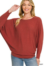 Ribbed Batwing Sweater
