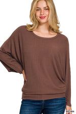 Ribbed Batwing Sweater