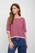 Striped Short Sleeve Sweater