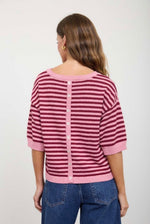 Striped Short Sleeve Sweater