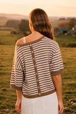 Striped Short Sleeve Sweater