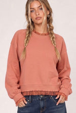 Lace Layered Sweatshirt