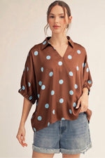 Polka Dot Satin Top