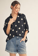 Polka Dot Satin Top