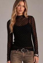 Polka Dot Mesh Top