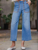 Whipstitch Denim Pants