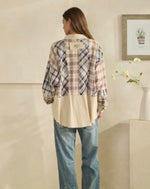 Washed Plaid Mix Top