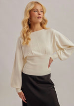 Boat Neck Ribbed Sweater