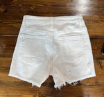 White Distressed Shorts