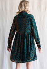 Velvet Leopard Print Dress