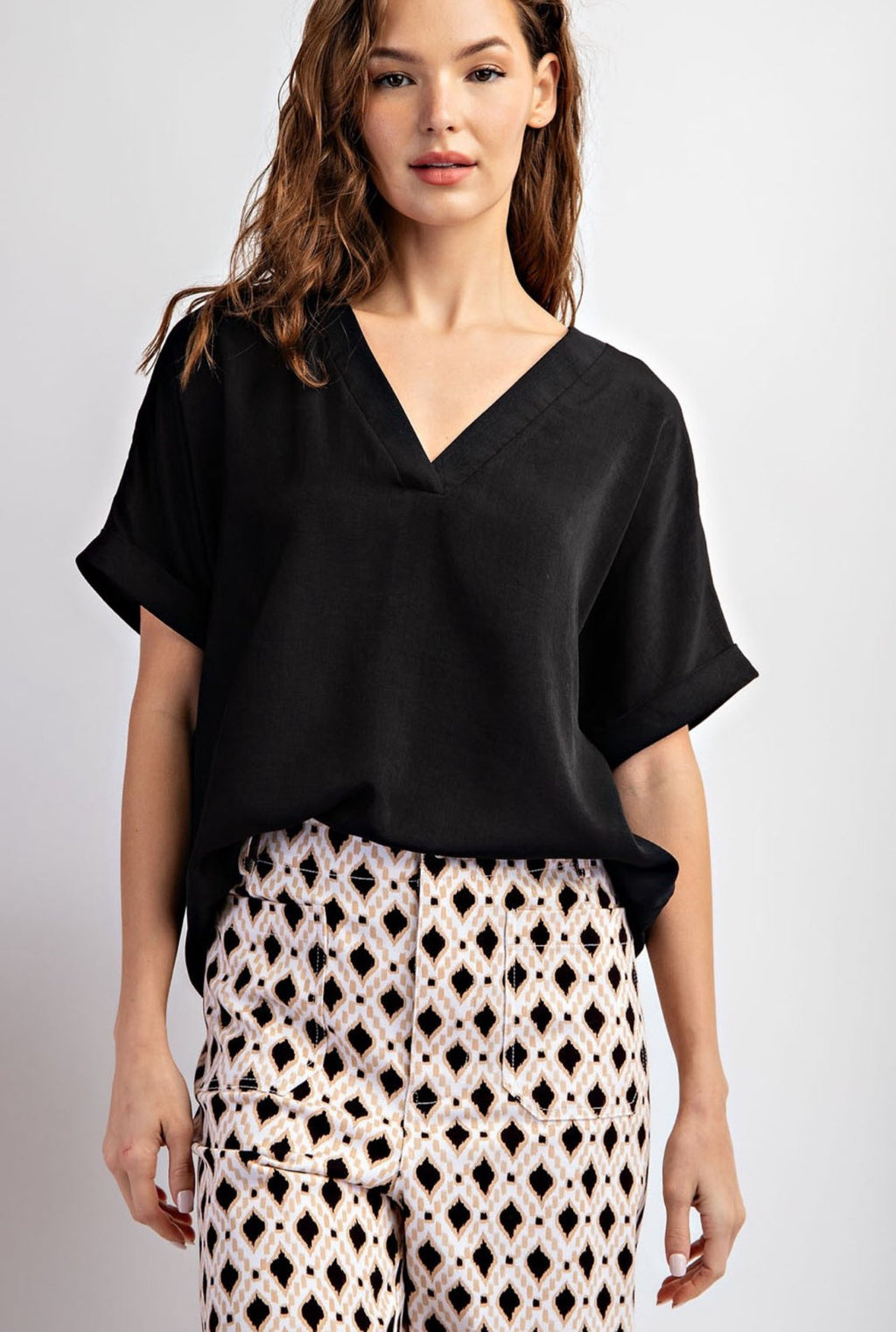 Faux Button Down Blouse