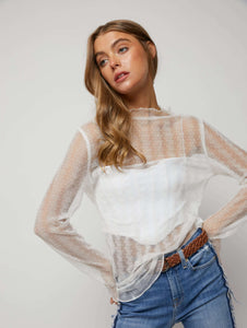 Lace Stretch Sheer Top